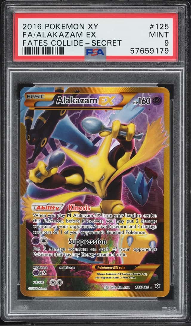 2016 Pokemon XY Fates Collide SEC Alakazam EX #125 PSA 9 MINT