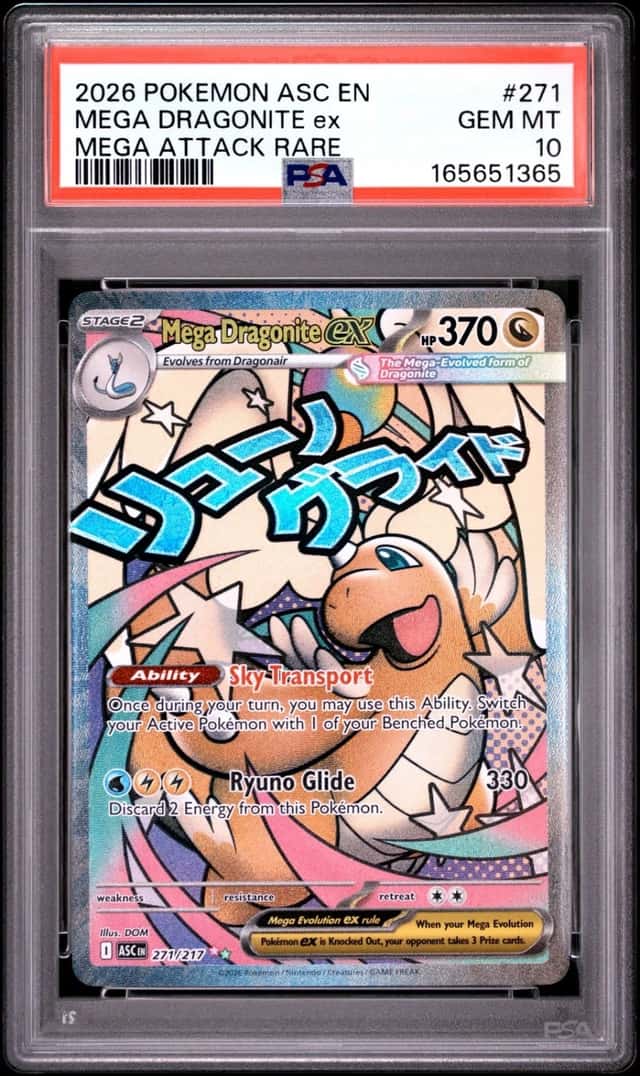 2026 POKEMON ASC EN-ASCENDED HEROES MEGA ATTACK RARE MEGA DRAGONITE EX PSA 10