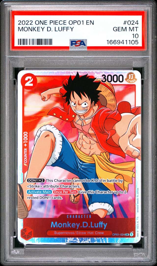 One Piece Monkey D Luffy OP01-024 PSA 10 Gem Mint