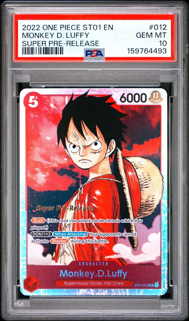 2022 One Piece Monkey D. Luffy Super Pre-Release #012 PSA 10 GEM MINT GEM MINT