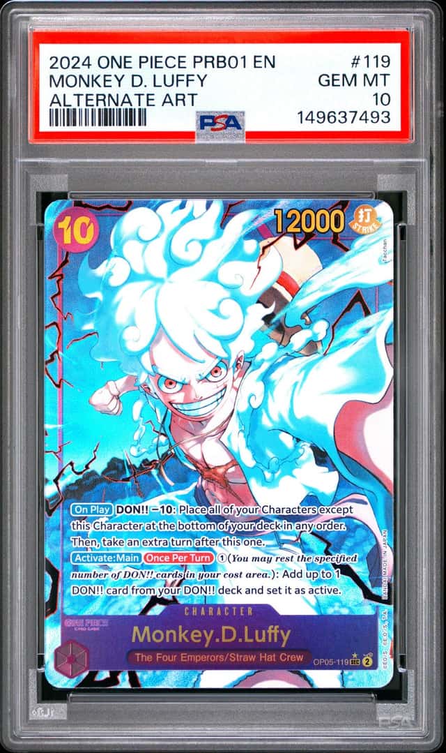 2024 One Piece The Best Monkey D. Luffy Secret Rare Alt Art #OP05-119 PSA 10