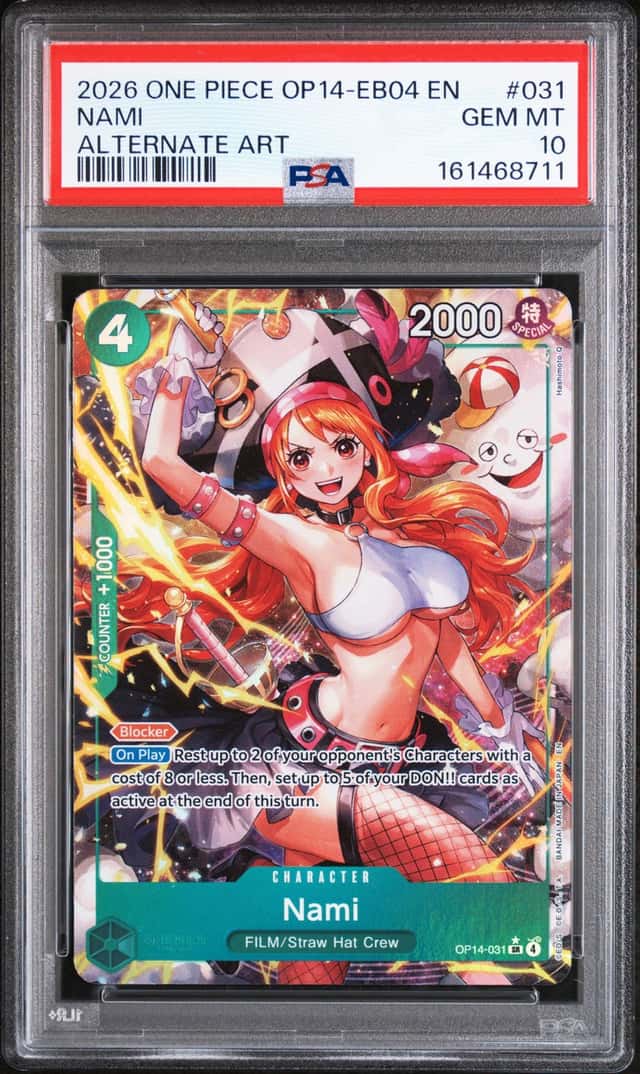 NAMI 2026 ONE PIECE OP14-EB04 ALTERNATE ART SUPER RARE #OP14-031 PSA 10 Q4444