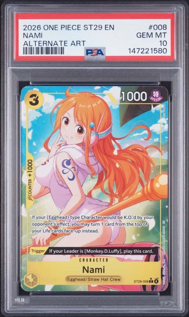 Nami Egghead Crisis One Piece Starter Deck ST29 Alt Art English Gem Mint PSA 10