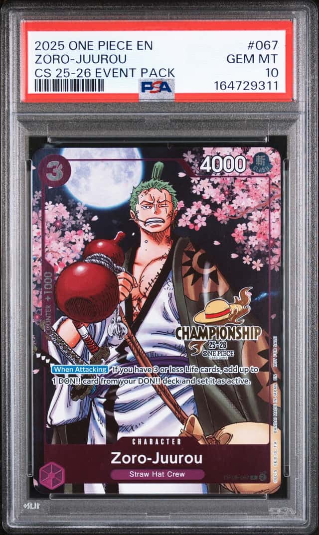 2025 ONE PIECE CHAMPIONSHIP 2025-26 EVENT PACK #067 ZORO-JUUROU PSA 10