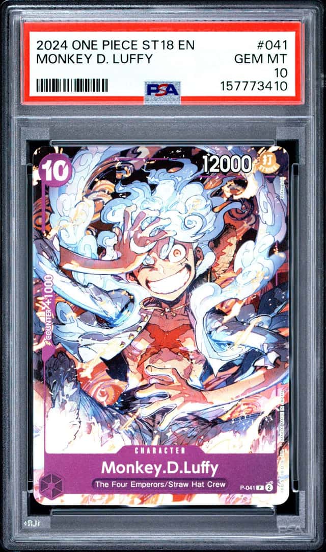 2024 ONE PIECE EN ST18 PURPLE MONKEY D. LUFFY #041 MONKEY D. LUFFY PSA 10