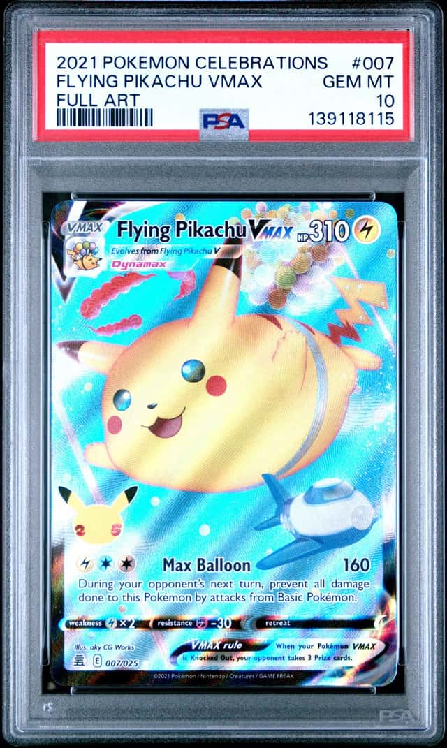 2021 POKEMON CELEBRATIONS #007 FULL ART/FLYING PIKACHU VMAX PSA 10