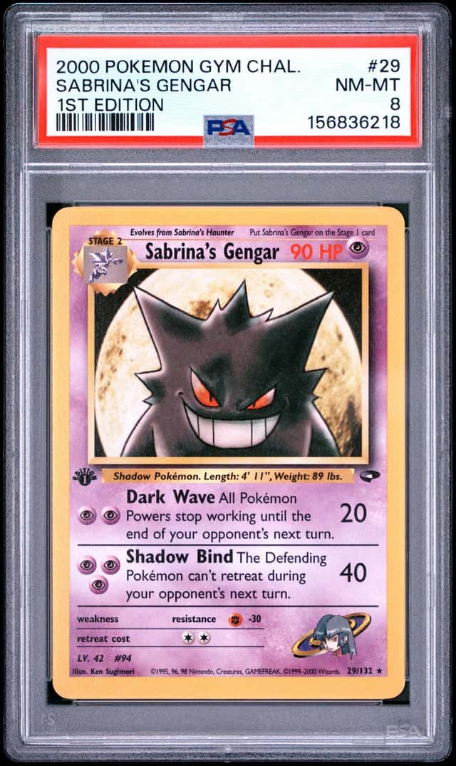 Pokemon TCG Sabrina's Gengar Gym Challenge 29/132 1st Ed Non-Holo 2000 ENG PSA 8