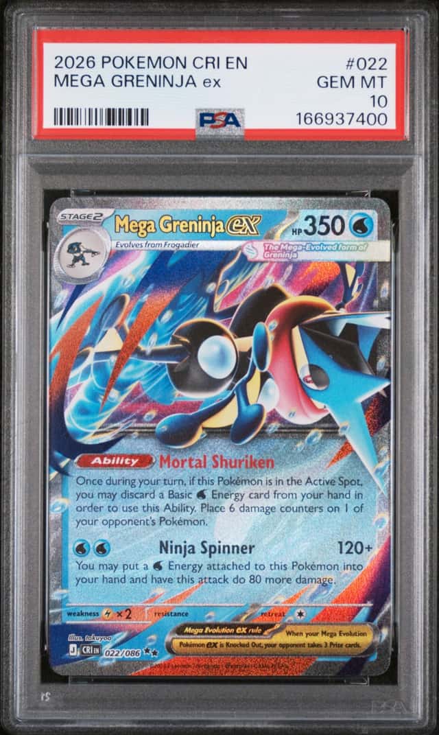 Pokémon TCG MEGA GRENINJA ex Chaos Rising EN Double Rare 022/86 PSA 10 GEM MT