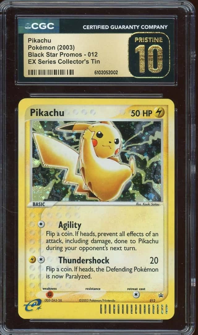 2003 Pokemon EX Series Collector's Tin #012 Pikachu Holo Promo CGC 10 PRISTINE