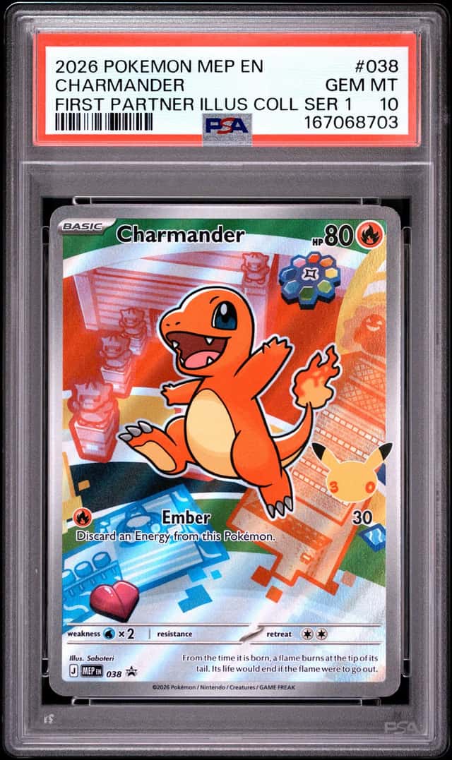 Pokemon Cards PSA 10 GEM MT Charmander First Partner Coll Series 1 Promo #038
