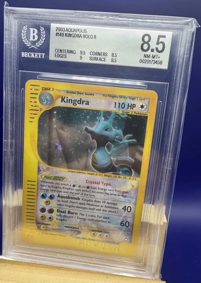 Pokémon Crystal Kingdra Aquapolis Holo 148/147 Beckett BGS 8.5