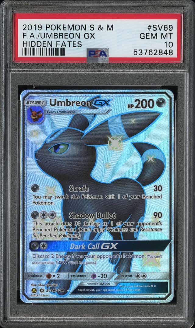 Umbreon GX #SV69 Hidden Fates 2019 Pokemon PSA 10