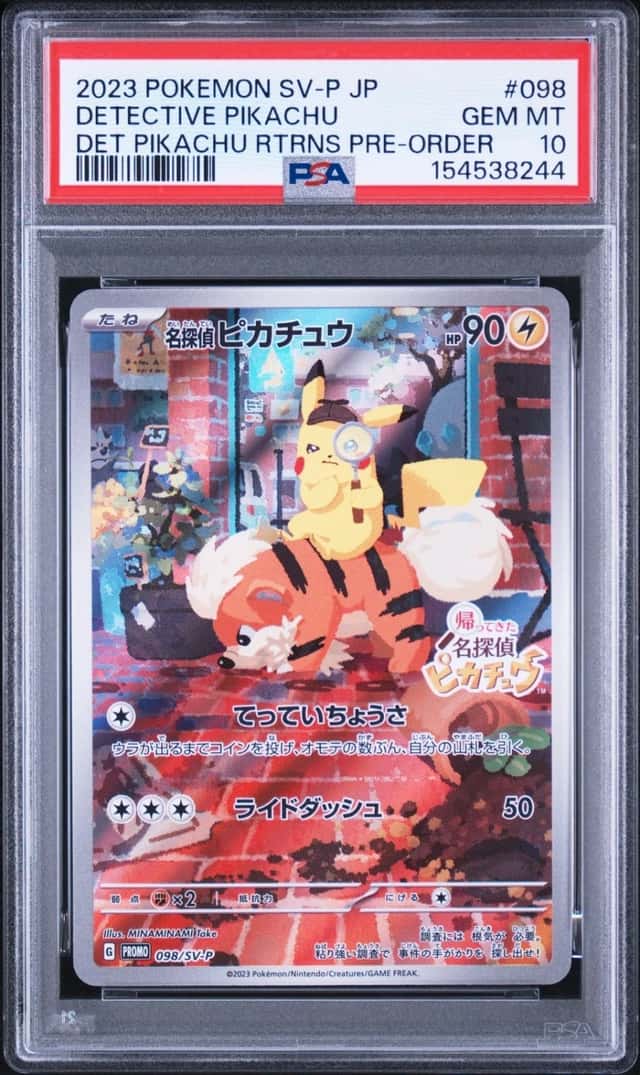 2023 POKEMON JAPANESE SV-P PROMO #098 DETECTIVE PIKACHU PSA 10