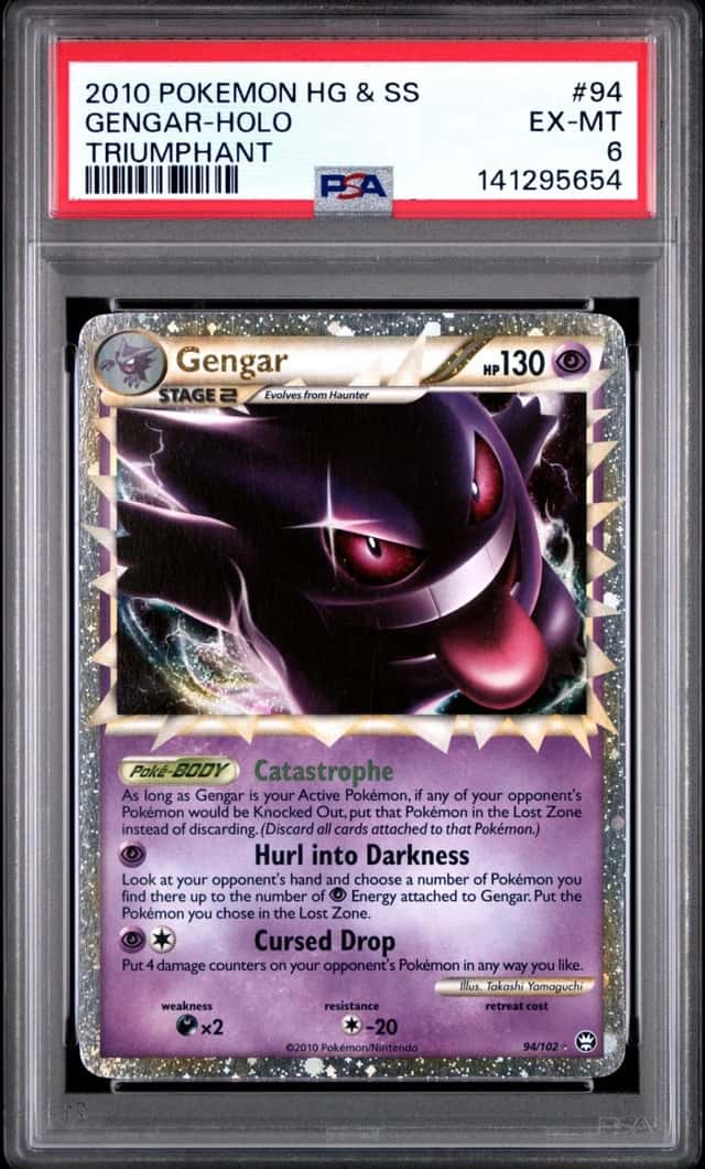 2010 POKEMON HEARTGOLD & SOULSILVER TRIUMPHANT #94 GENGAR-HOLO PSA 6