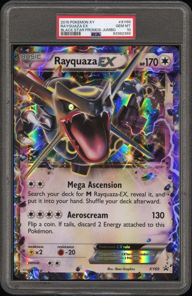 2015 POKEMON XY BLACK STAR PROMOS JUMBO #XY69 RAYQUAZA EX PSA 10