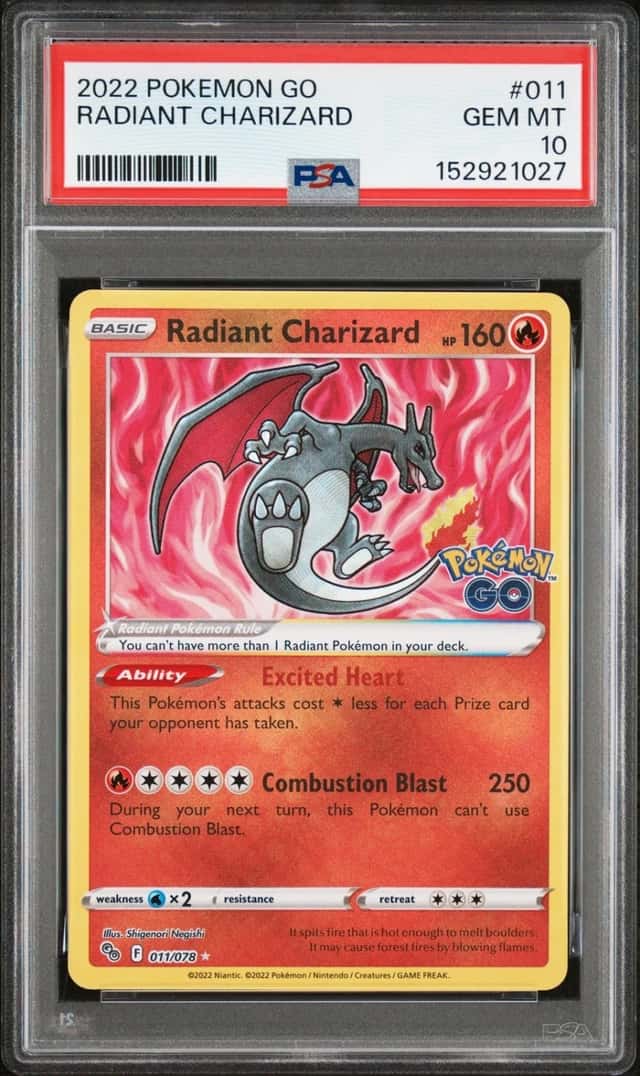 2022 POKEMON GO #011 RADIANT CHARIZARD PSA 10