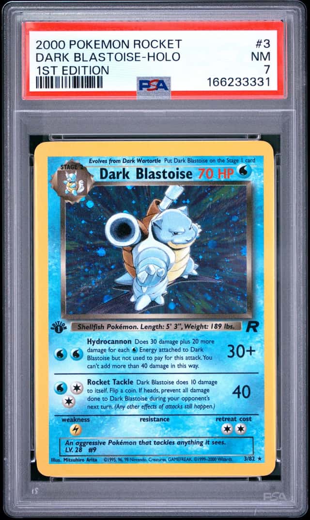 2000 POKEMON ROCKET 1ST EDITION #3 DARK BLASTOISE-HOLO PSA 7