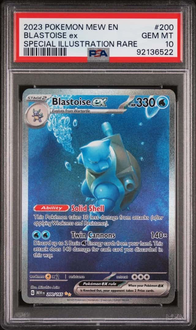 Pokemon Blastoise ex 151 200/165 Special Illustration Rare PSA 10 Gem Mint