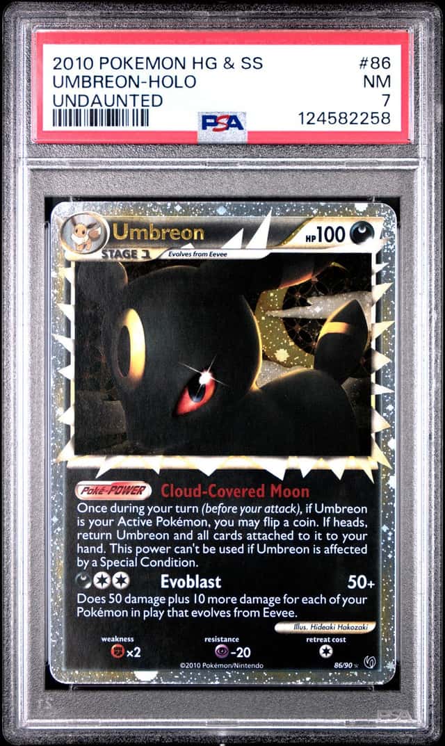 2010 POKEMON HEARTGOLD & SOULSILVER UNDAUNTED #86 UMBREON-HOLO PSA 7