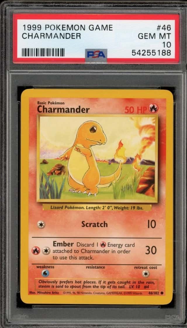 Pokemon Charmander Base Set Unlimited 46/102 PSA 10 Gem Mint