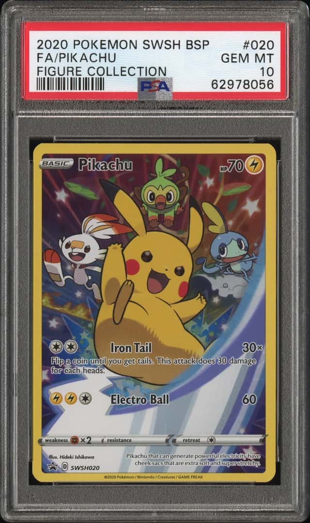 Pokemon Pikachu Swsh Black Star Promo 020 Figure Coll. Full Art PSA 10 Gem Mint