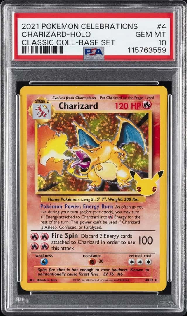 2021 POKEMON CELEBRATIONS CLASSIC COLLECTION #4 CHARIZARD-HOLO PSA 10