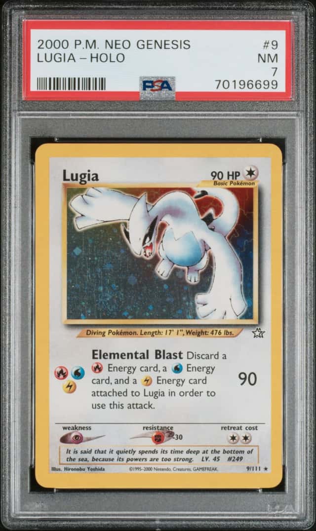 2000 Pokémon Lugia - Holo, Neo Genesis #9/111, PSA 7 Near Mint