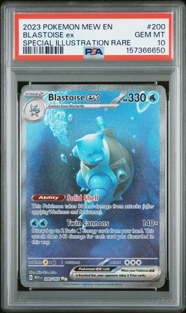 Pokemon Blastoise ex 151 200/165 Special Illustration Rare PSA 10 Gem Mint