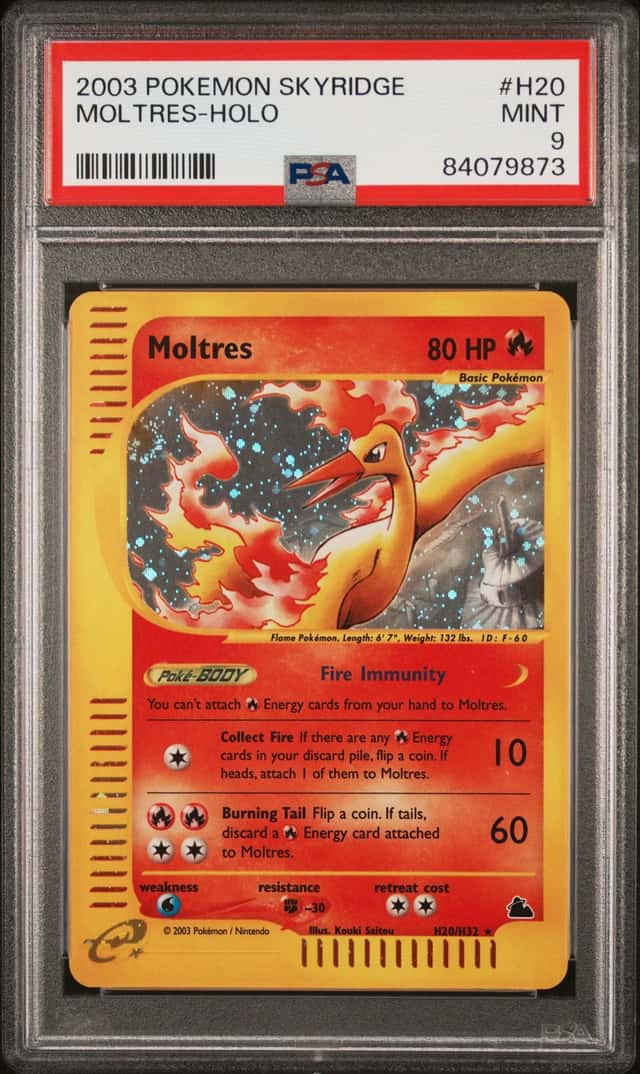 Pokemon Moltres Holo Skyridge H20/144 PSA 9 Mint