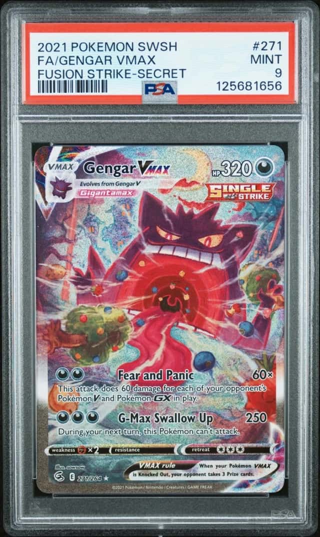 Pokemon Gengar Vmax Fusion Strike 271/264 Secret Rare Full Alt Art PSA 9 Mint