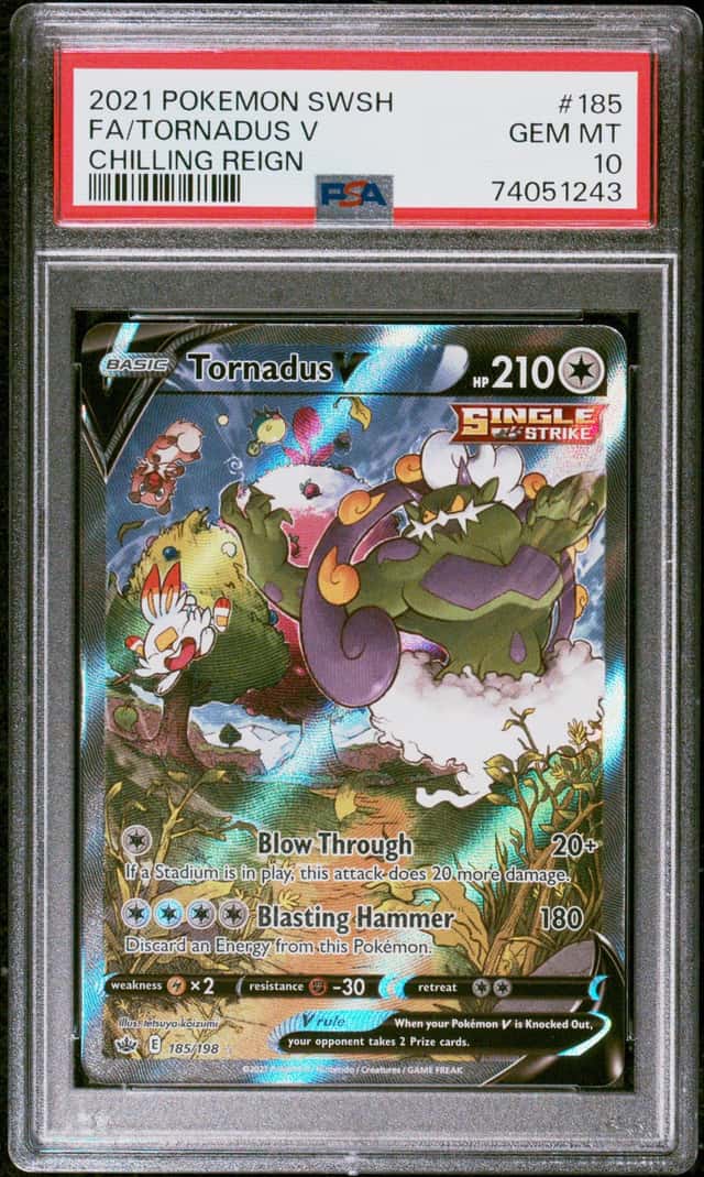 Pokemon Tornadus V Chilling Reign Full Alt Art 185/198 PSA 10 Gem Mint