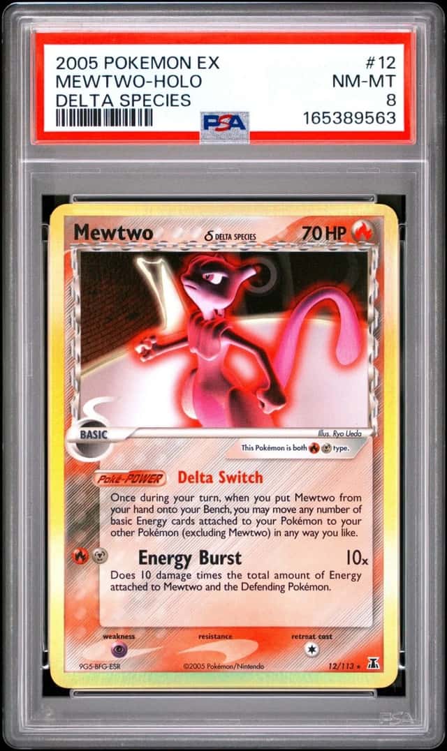 Pokemon Mewtwo Holo EX Delta Species 12/113 PSA 8