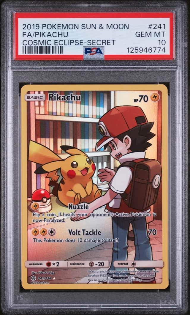 Pokemon Pikachu Cosmic Eclipse 241/236 Secret Rare PSA 10 Gem Mint