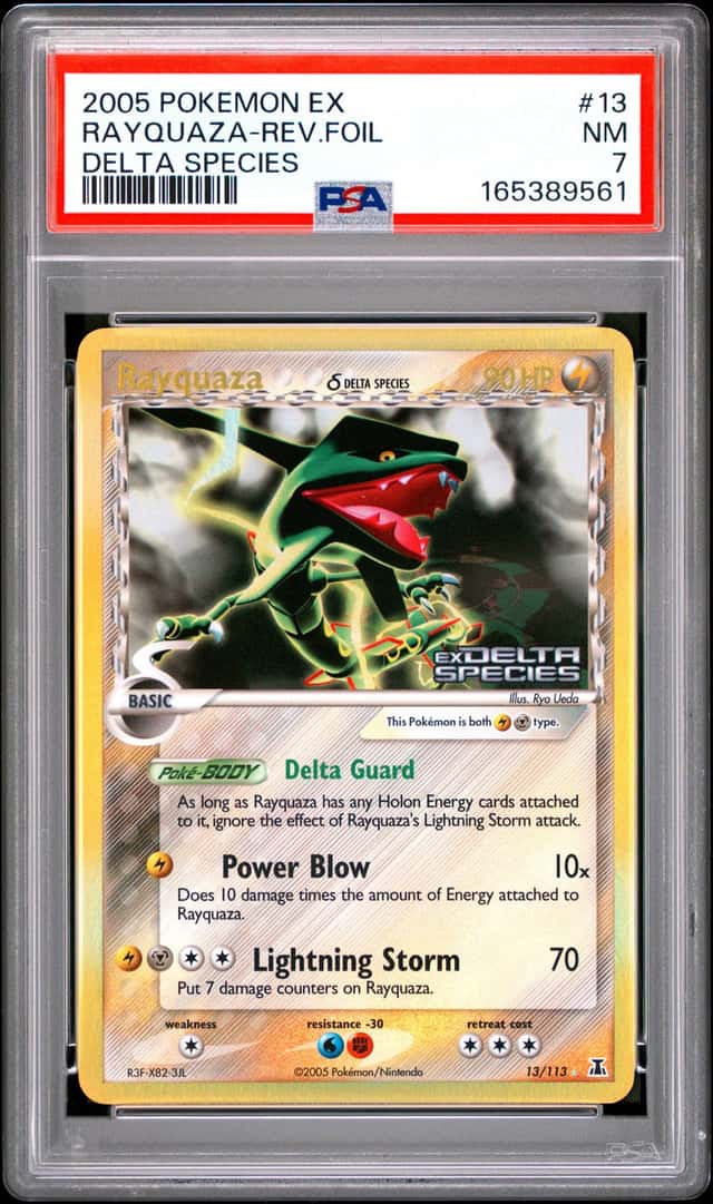 Pokemon Rayquaza Reverse Holo EX Delta Species 13/113 PSA 7