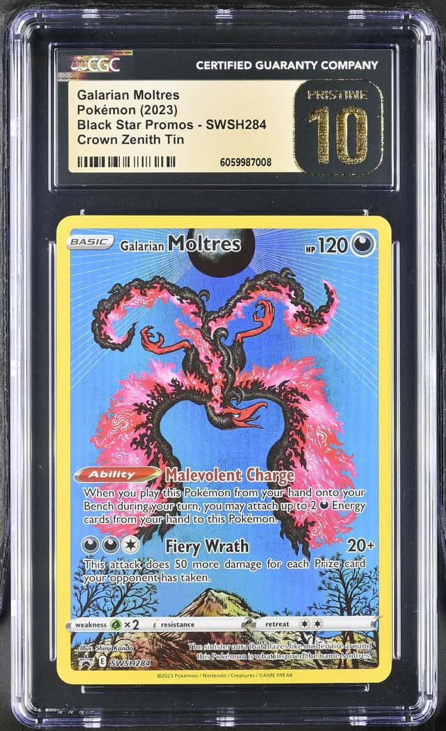 Pokemon Galarian Moltres Promos SWSH284 Crown Zenith Tin CGC 10 Pristine