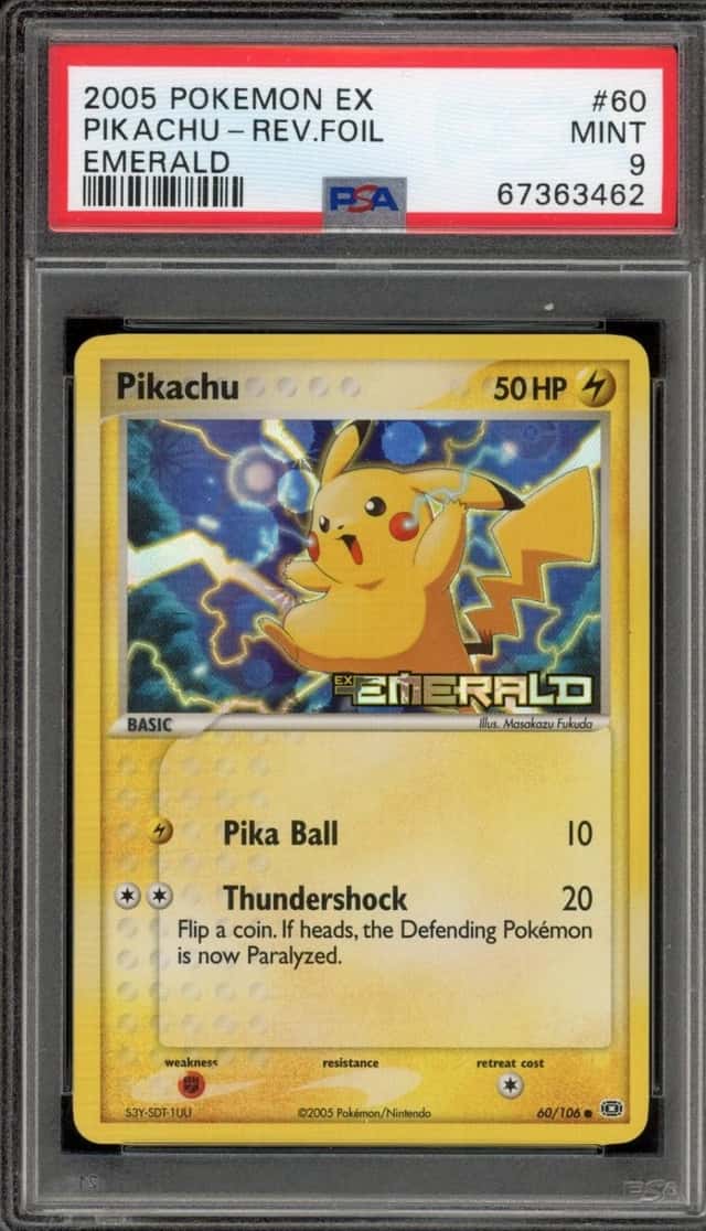 Pokemon Pikachu Reverse Holo EX Emerald 60/106 PSA 9 Mint