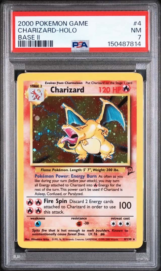 Pokemon Charizard Holo Game Base Set II 4 PSA 7