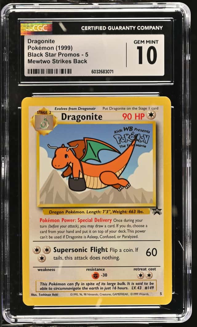 Pokemon Dragonite WB Black Star Promo 5 Mewtwo Strikes Back Movie CGC 10