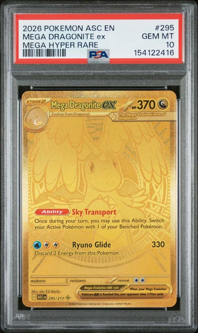 2026 Pokemon MEGA DRAGONITE EX #295/217 Ascended Heroes Mega Hyper Rare PSA 10