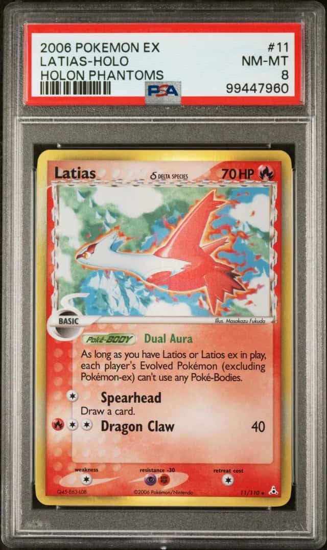 Pokemon Latias Holo EX Holon Phantoms 11/110 PSA 8