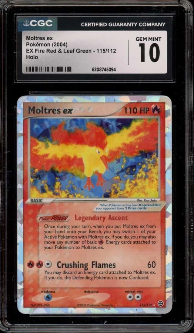 Pokemon Moltres ex EX Fire Red & Leaf Green 115/112 Holo CGC 10 Gem Mint