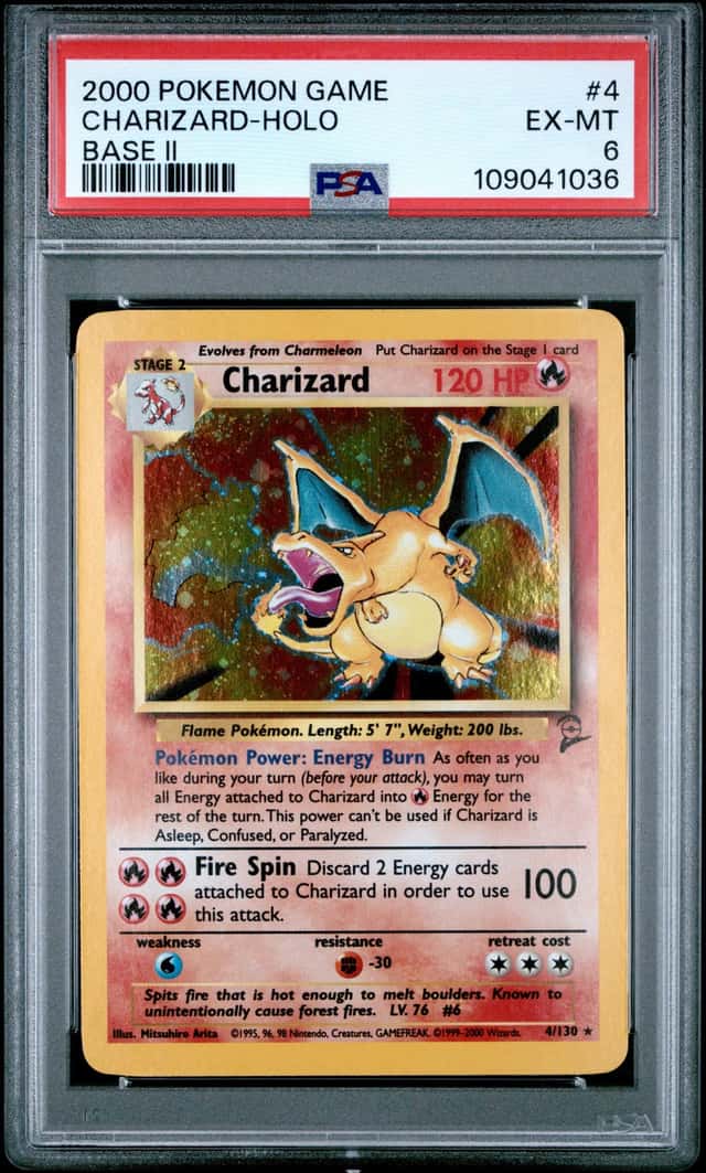 Charizard-Holo #4 2000 Pokemon Base Set 2 Holo Rare PSA 6 EX-MT