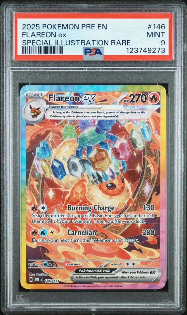 Flareon ex 146/131 Sv: Prismatic Evolutions Holo English PSA Mint 9
