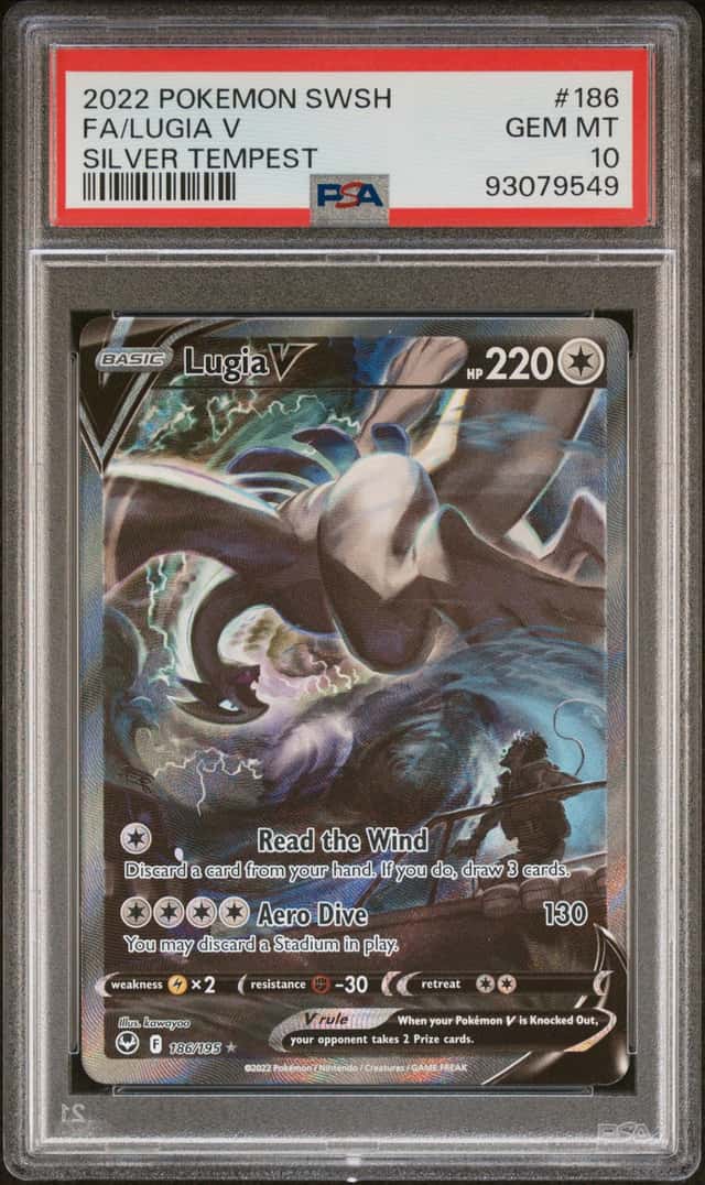 2022 Pokemon SWSH Silver Tempest Lugia V Full Art #186/195 PSA 10 GEM MINT