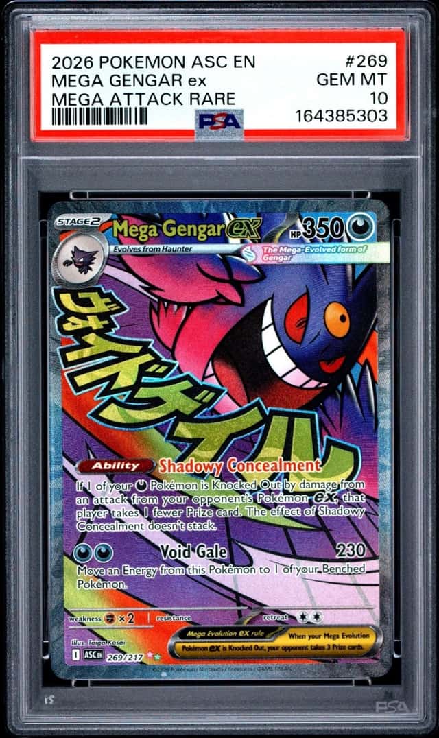 2026 POKEMON ASC EN-ASCENDED HEROES MEGA ATTACK RARE #269 MEGA GENGAR EX PSA 10