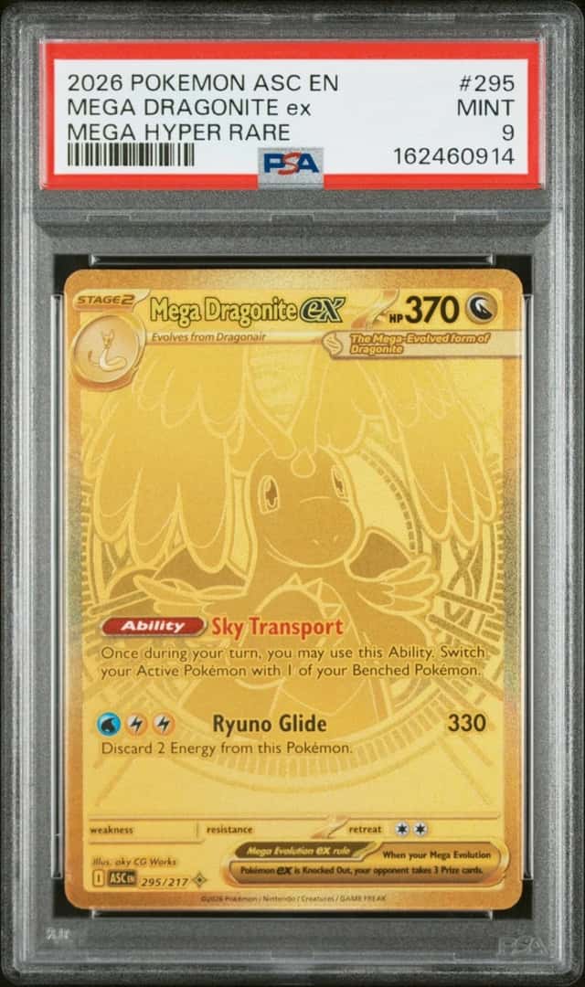 2026 POKEMON ASC EN-ASCENDED HEROES MEGA HYPER RARE #295 MEGA DRAGONITE EX PSA 9