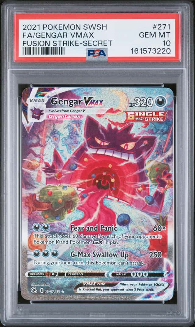 2021 Pokemon SWSH Fusion Strike Gengar VMAX #271/264 PSA 10 GEM MINT