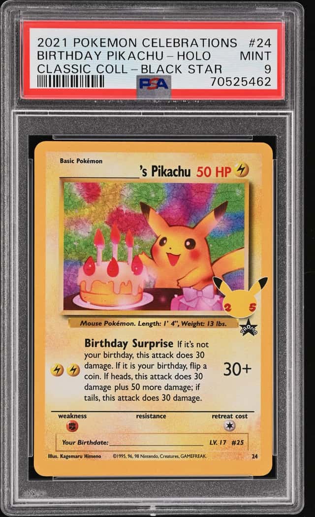 Pokemon Birthday Pikachu 24 Black Star Promo Celebrations Classic Collection