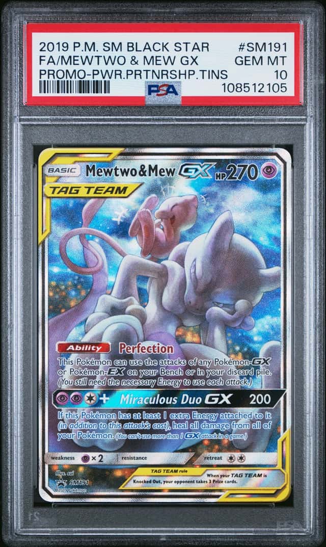 2019 Pokemon SM Black Star Promos Mewtwo & Mew #SM191 PSA 10 GEM MINT