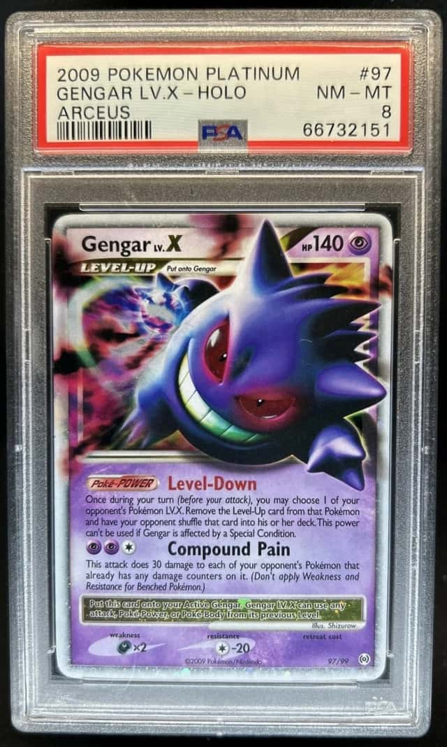 2009 Pokemon Platinum Arceus Gengar LV.X #97/99 PSA 8